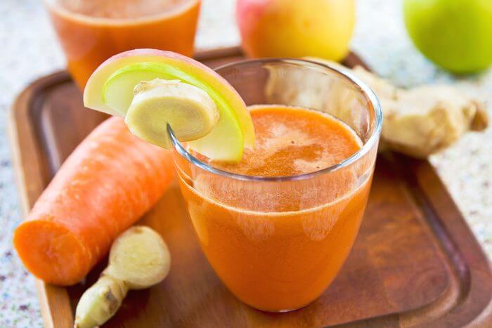 Slimming carrot juice with ginger for weight reduction